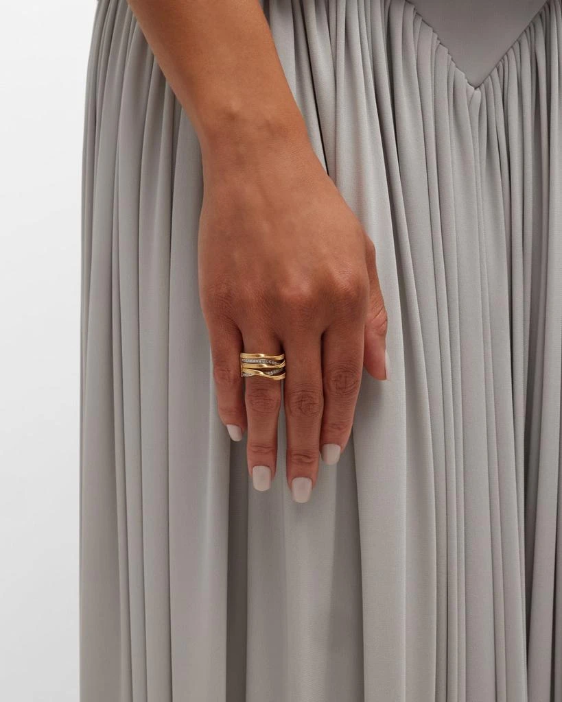 Marco Bicego Marrakech 18K Yellow Gold Five Strand Ring with Diamonds, Size 7 3