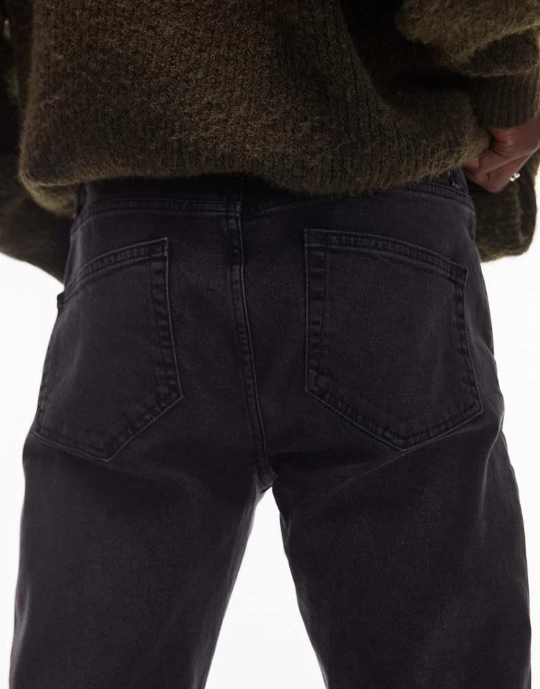 Topman Topman stretch skinny jeans in washed black 4