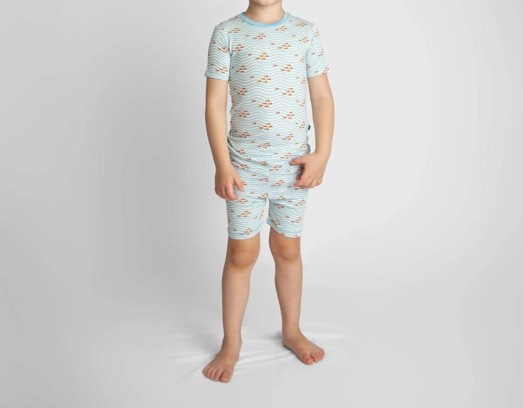 KICKEE Kickee - Kids' Short Sleeve Pajama Set With Shorts