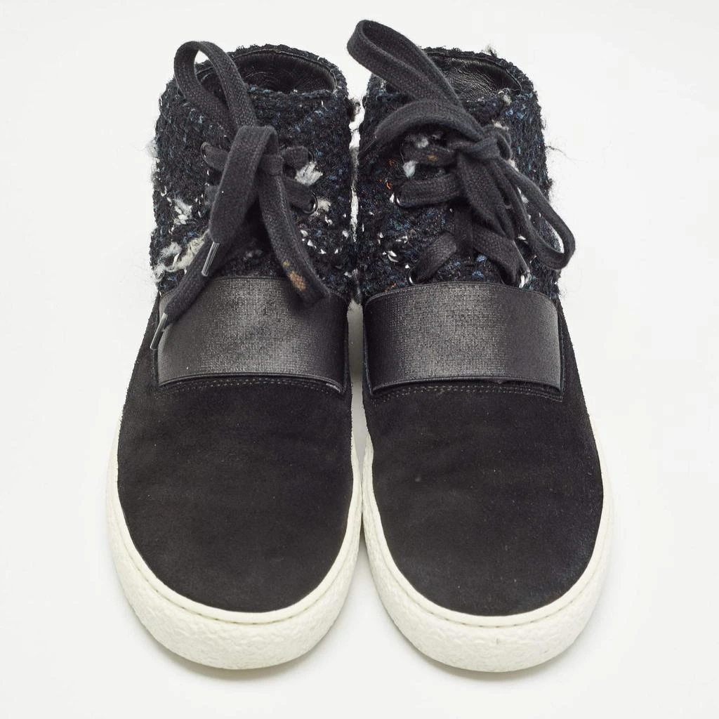 Chanel Chanel Black Suede and Tweed High Sneakers Size 41 3