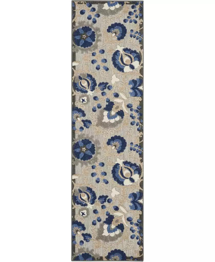 Nourison Aloha ALH17 Blue 2'3" x 12' Runner Rug