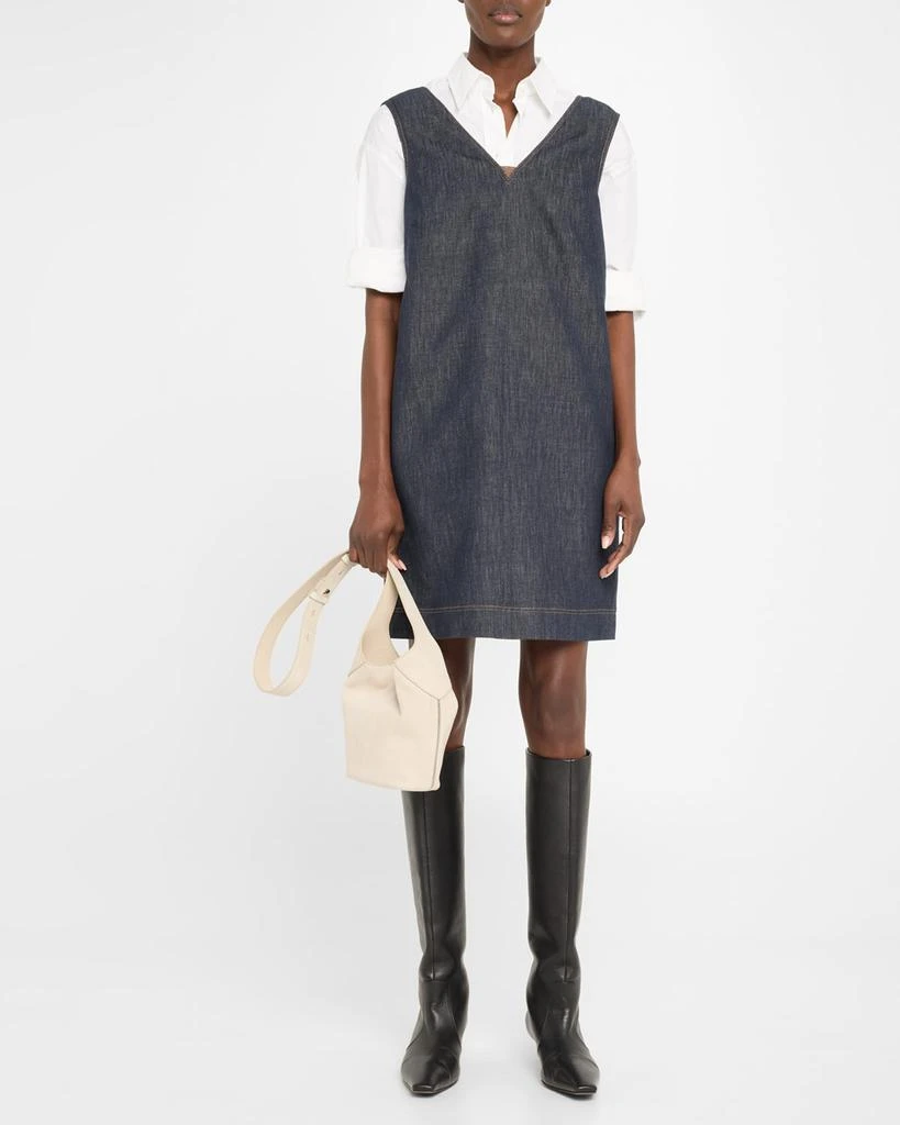 Brunello Cucinelli Structured Small Suede Bucket Bag 6