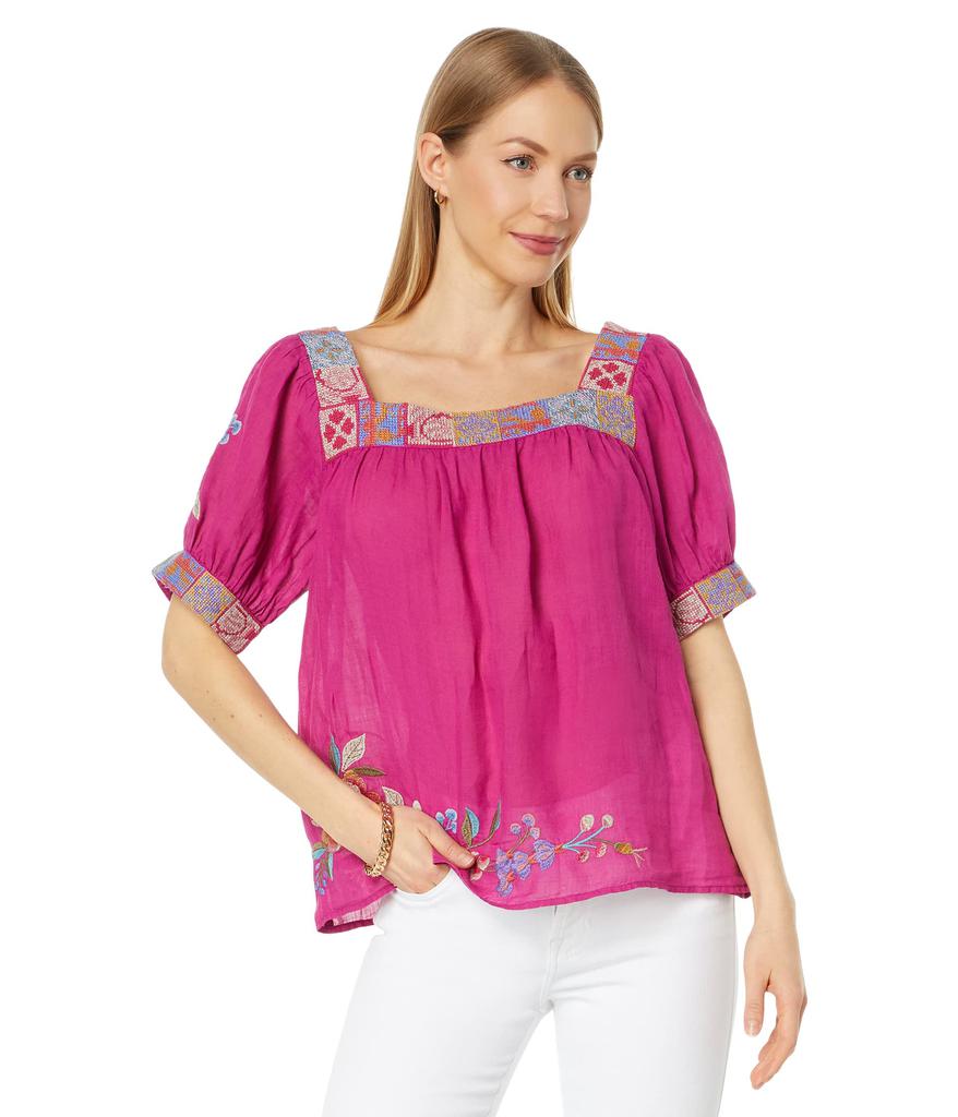 Johnny Was Petunia Square Neck Park Blouse