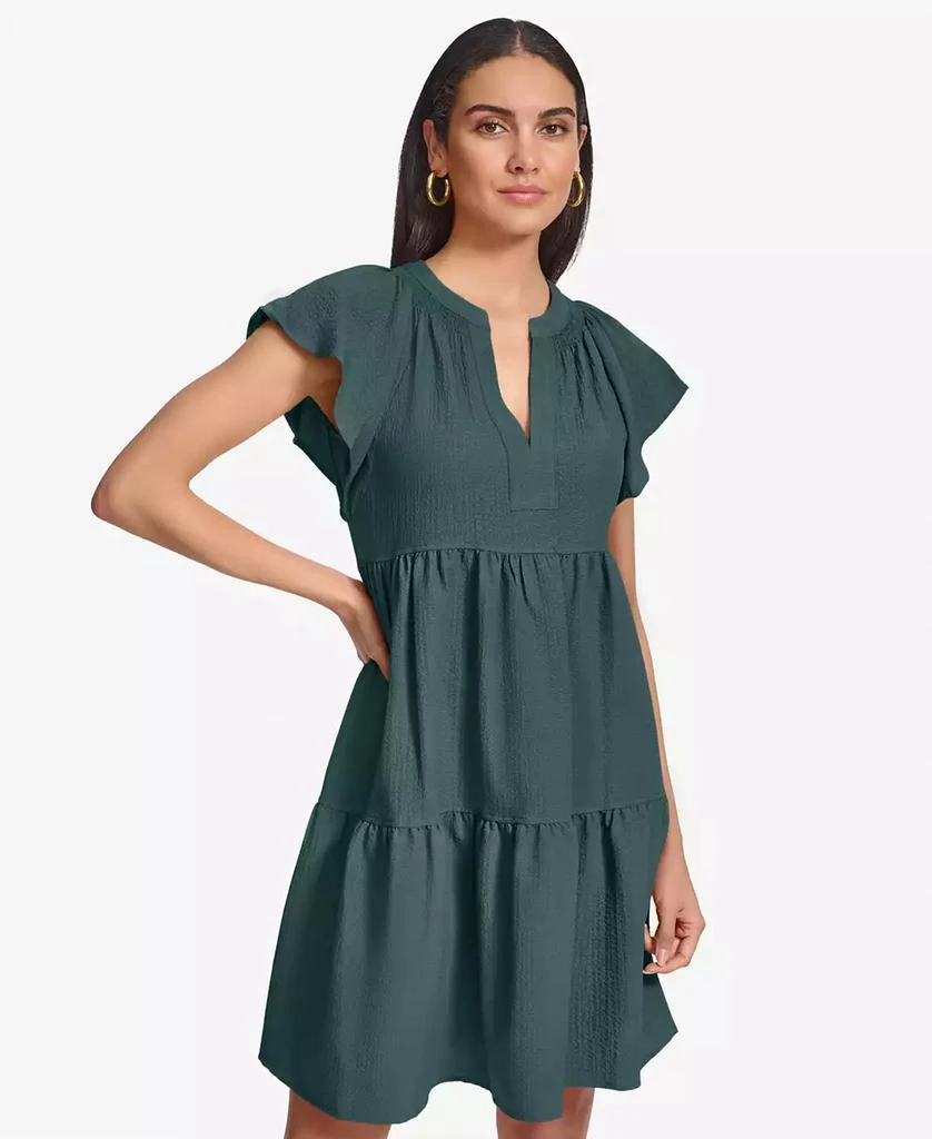 Women's Split-Neck Tiered A-Line Dress  On Sale Now with Up to 81% Off |  Discover Exclusive Deals & Savings at BeyondStyle  Authentic Calvin Klein  dress|women's fashion|dresses with Limited-Time Discounts, Free