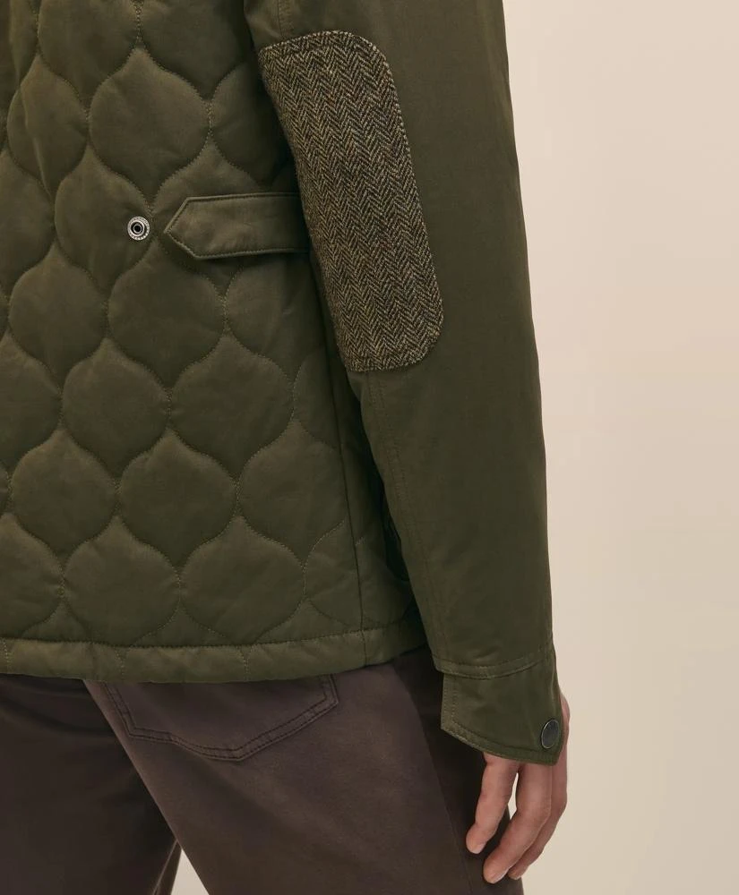 Brooks Brothers Cotton-Wool Blend Field Jacket With Tweed Accents, Packable Hood 5