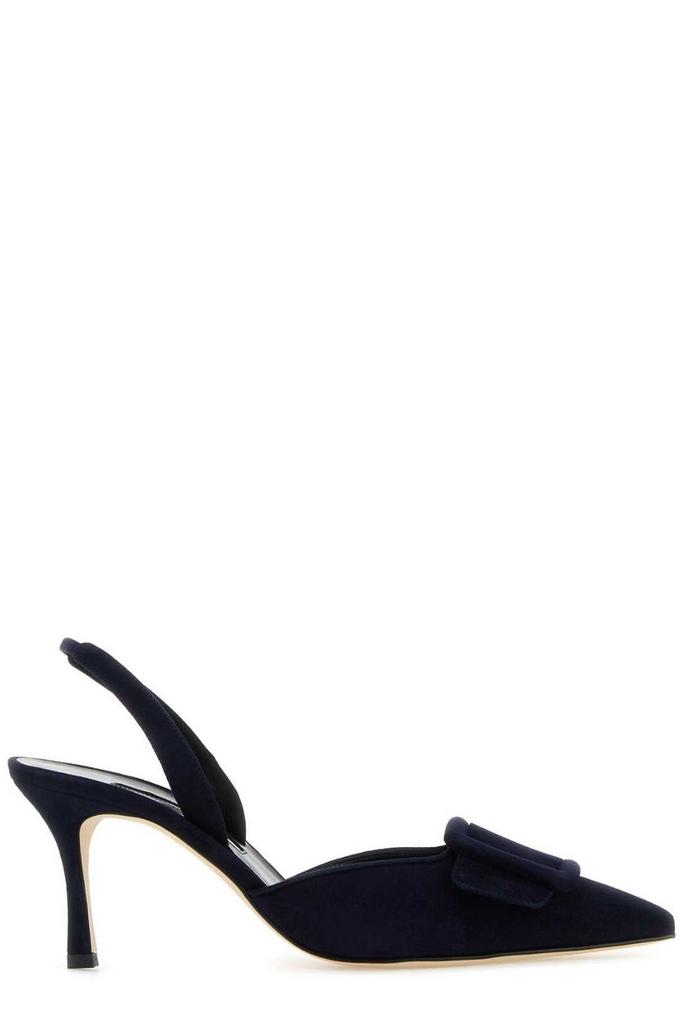 サンダル・ミュール Manolo Blahnik Two-tone leather and mesh Avespamu mules Manolo Blahnik Two-tone Leather And Mesh Avespamu Mules