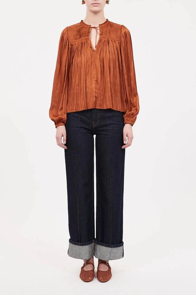 Ulla Johnson Freja Blouse In Amber 1