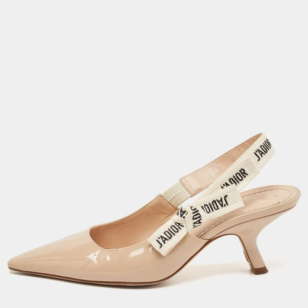Dior Dior Beige Patent Leather J'Adior Slingback Pumps Size 36 1