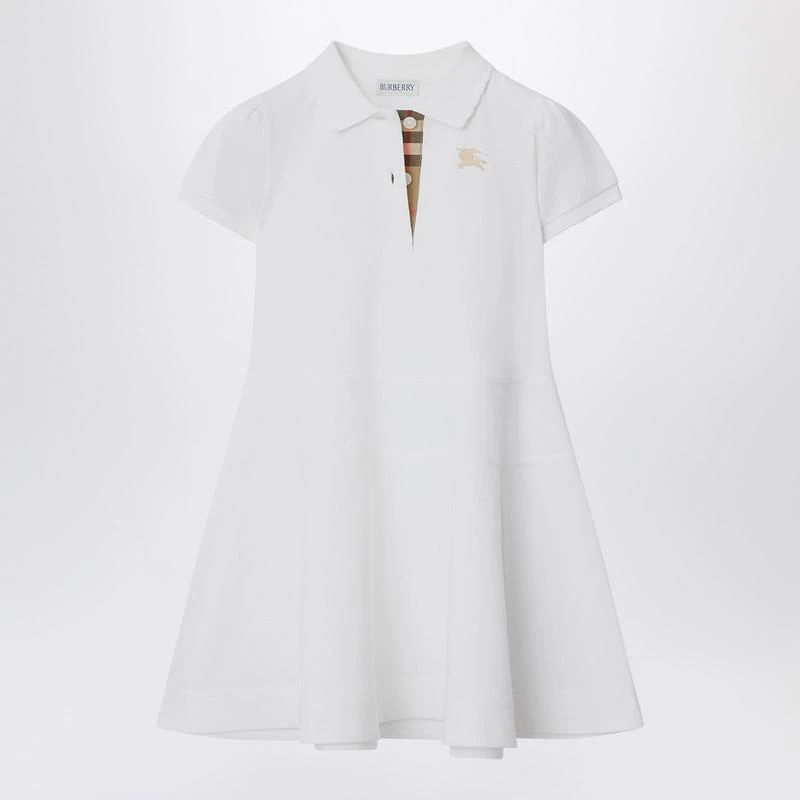 Burberry White cotton polo-style dress