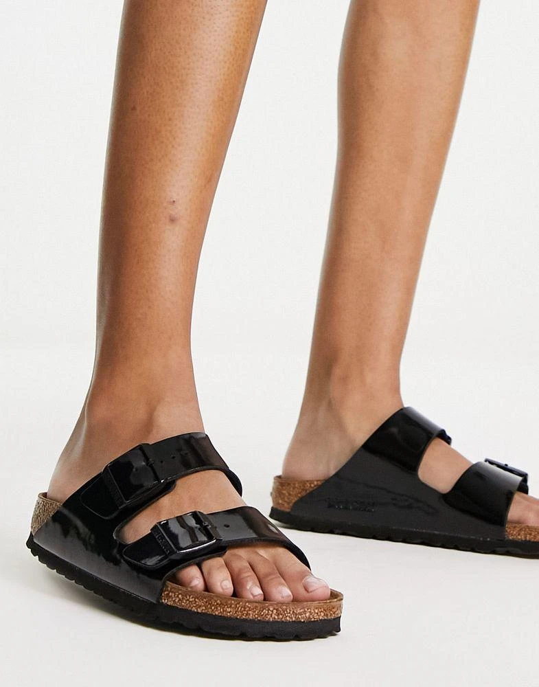 Birkenstock Birkenstock Arizona Birko-Flor sandals in patent black 1