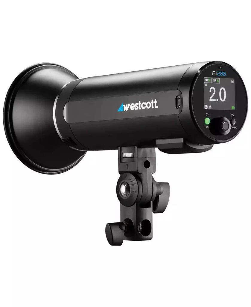 Westcott Westcott FJ200 Round Head Pocket Strobe with 1.3 sec. Recycle Time, TTL, HSS and Includes Tilter Bracket, 30-Degree Honeycomb Grid with Gel 5