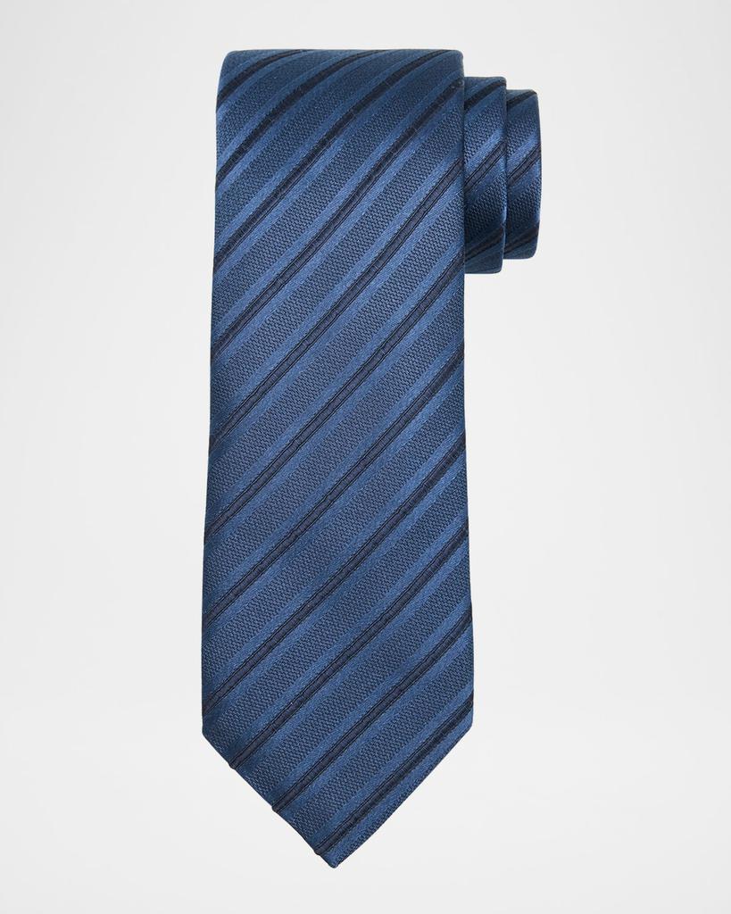 Brunello Cucinelli Men's Regimental Stripe Silk and Cotton Tie
