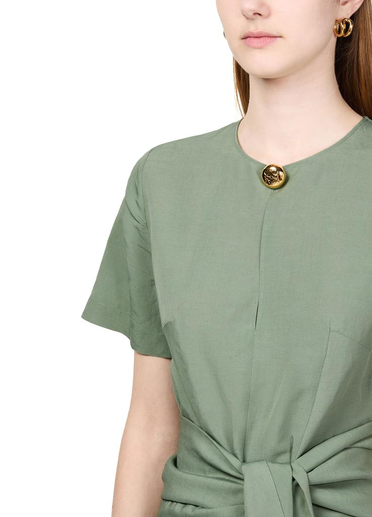 ワンピース LOEWE PEBBLE DRESS IN VISCOSE AND LINEN Pebble dress in viscose and linen Brown - LOEWE