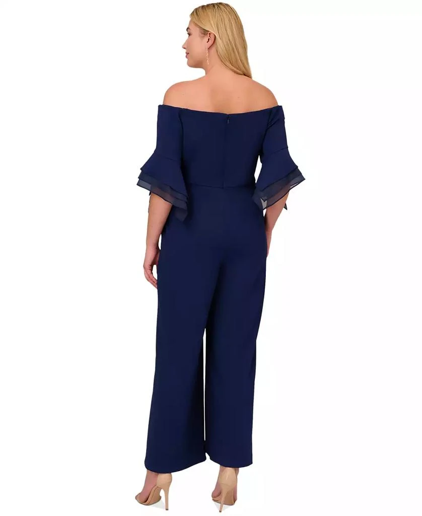 Adrianna Papell Plus Size Off-The-Shoulder Organza-Sleeve Jumpsuit 2