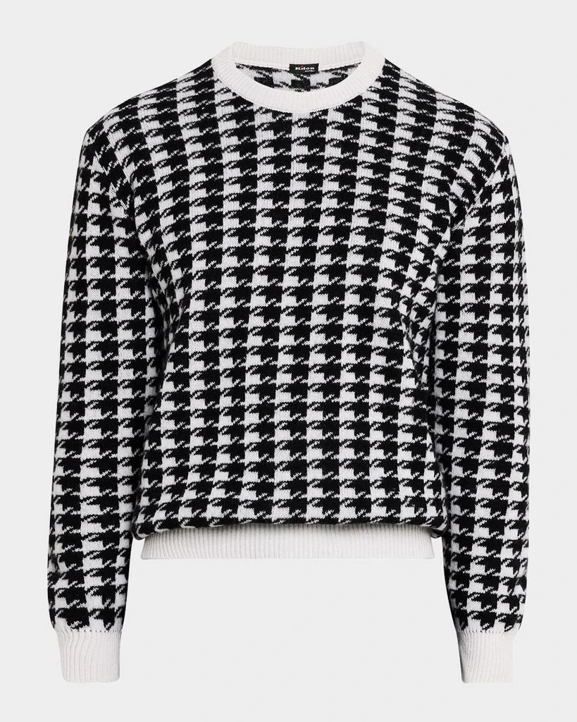 Kiton Men's Wool Houndstooth Crewneck Sweater 1