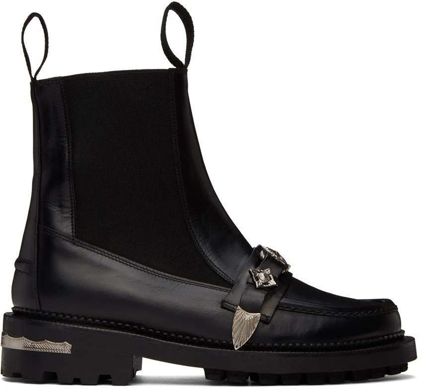 Toga Pulla SSENSE Exclusive Black Embellished Chelsea Boots 1