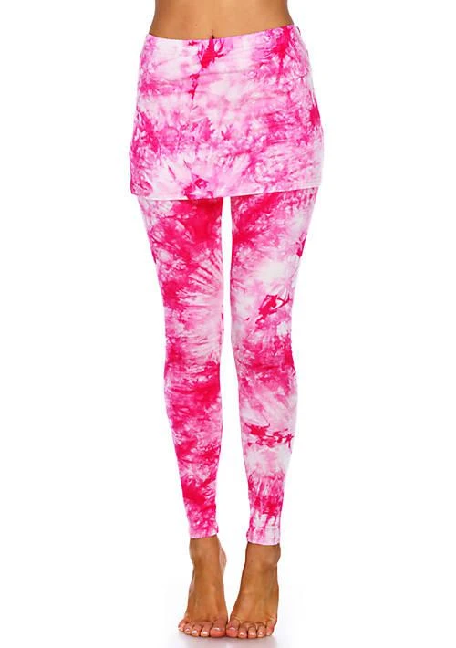 White Mark Mark Womens Tie Dye Skirted Leggings 1