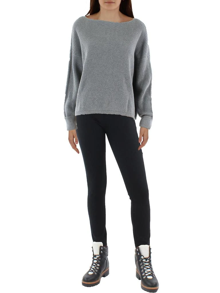 French Connection Millie Mozart Womens Waffle Knit Boat Neck Sweater 1