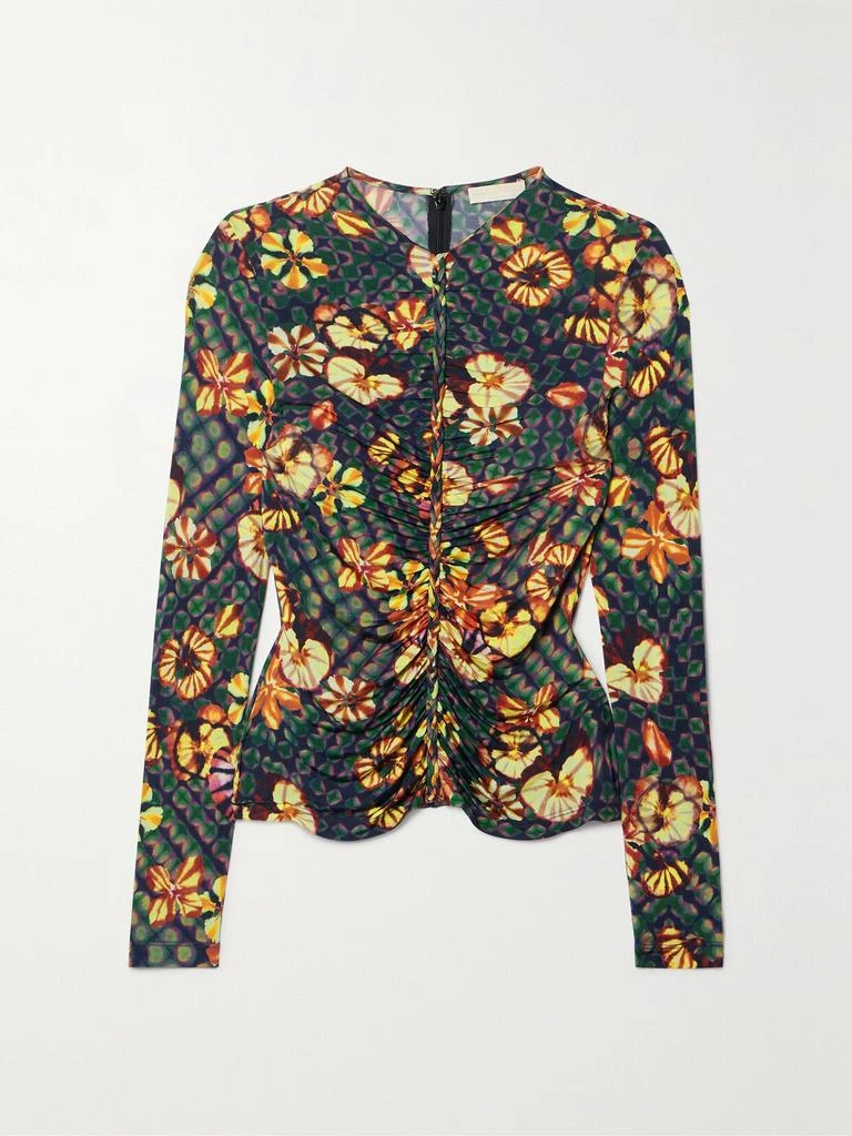 Ulla Johnson Ricci 褶饰印花弹力平纹布上衣 1