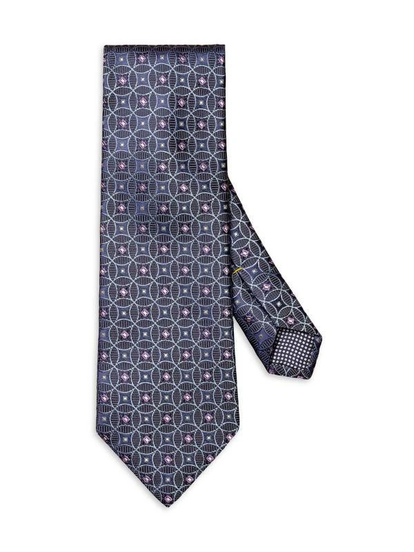 Eton Jacquard Geometric Silk Tie 1