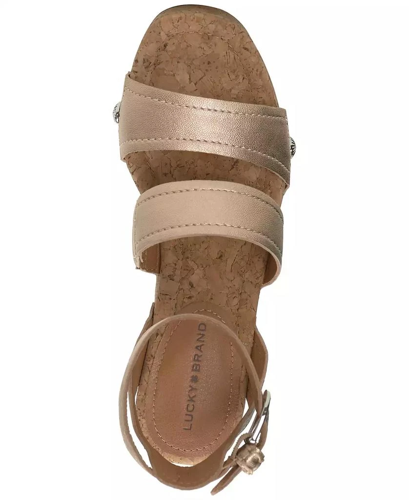 Lucky Brand Women's Valintina Strappy Platform Wedge Sandals 4
