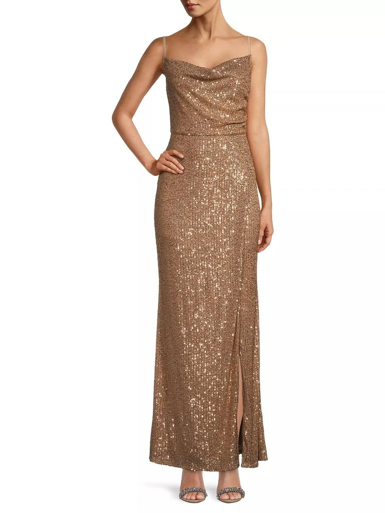 Laundry by Shelli Segal Sequined Cowlneck Gown 2