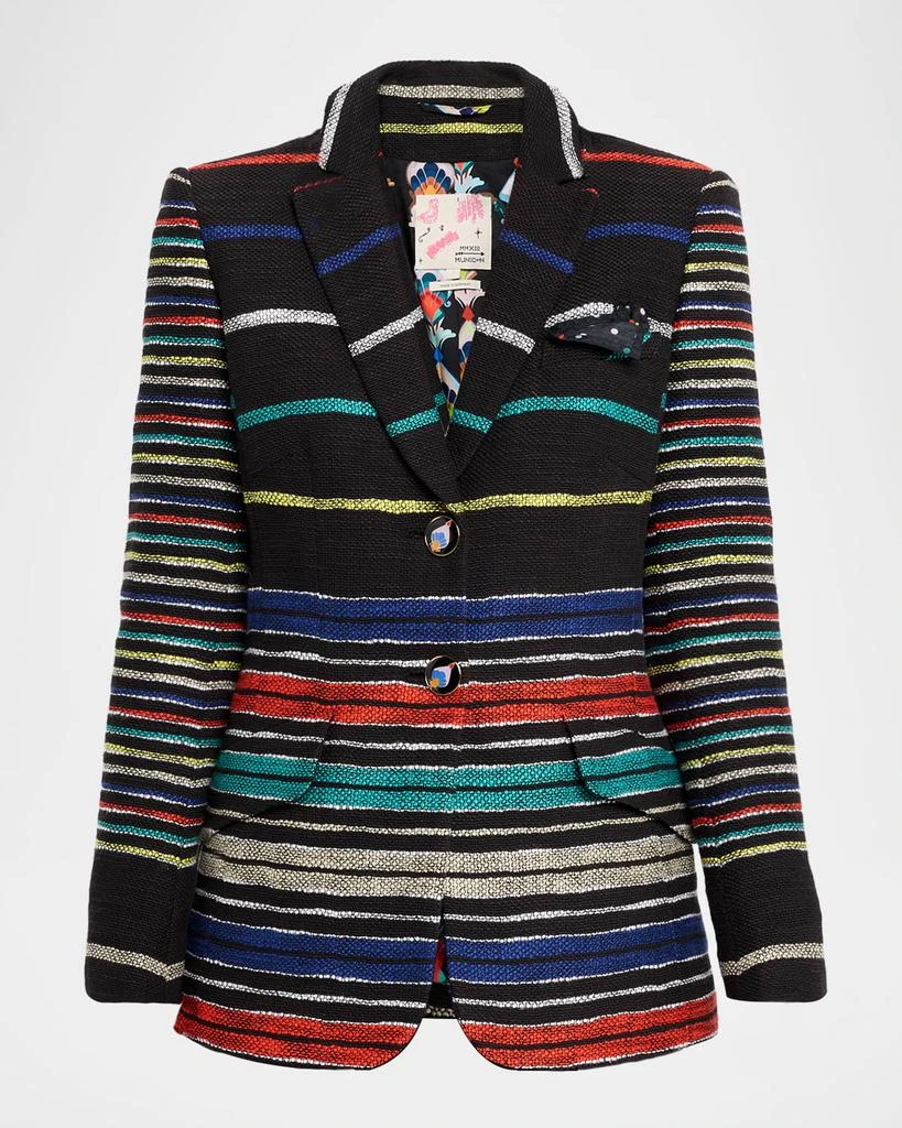 Maison Common Striped Cotton-Blend Single-Breasted Blazer