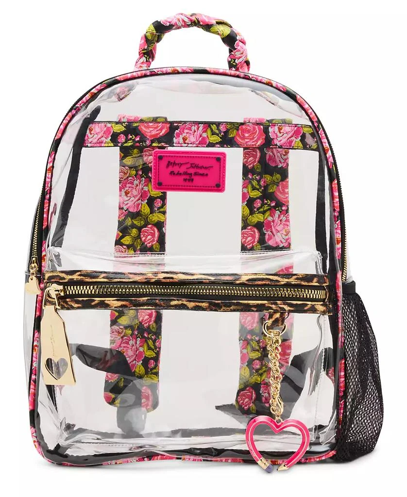 Betsey Johnson Wild Child Clear Large Backpack with Pouch 2