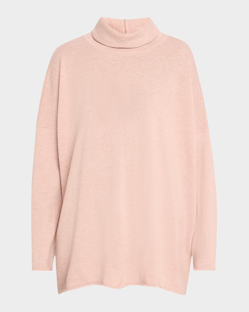 Eskandar Raw Edge Scrunch Neck Cashmere Top