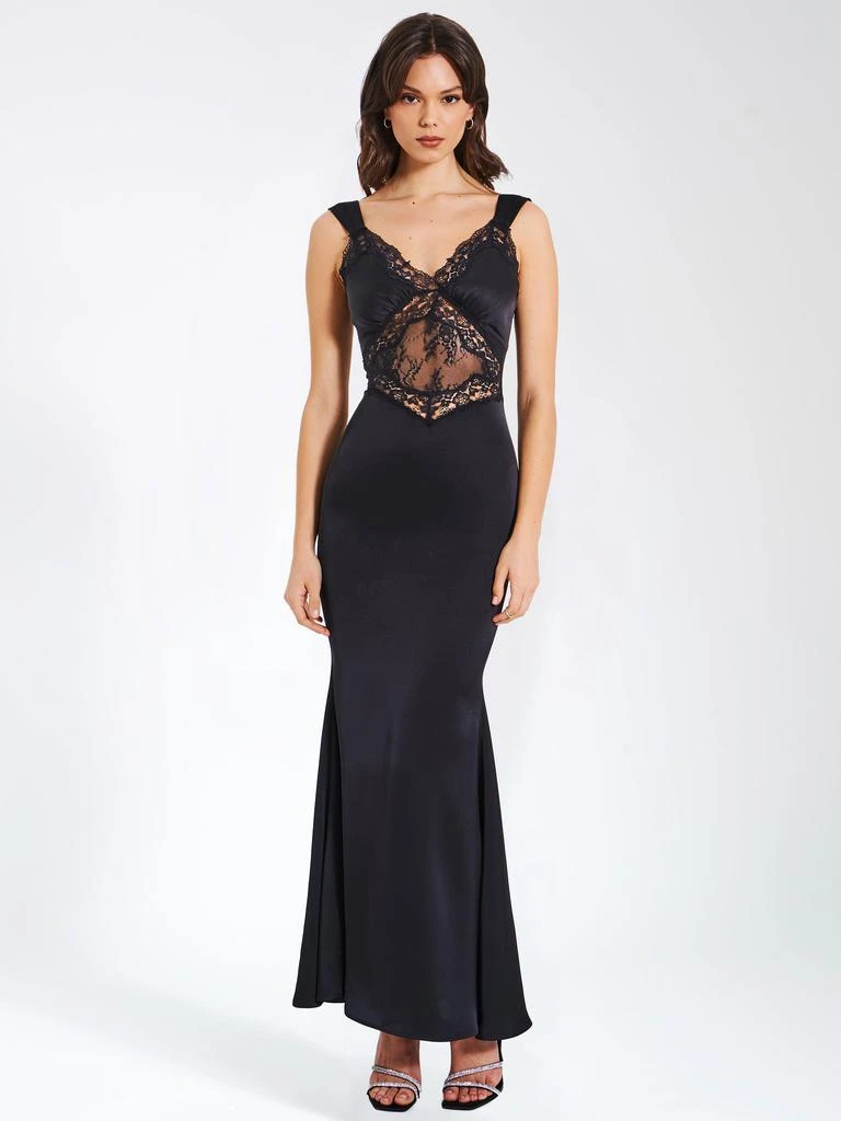 Shop Women Camila Black Satin and Lace Maxi Dress on Sale at BeyondStyle   Get 48% Off Women Camila Black Satin and Lace Maxi Dress with Limited-Time  Flash Deals, Exclusive Discounts, and