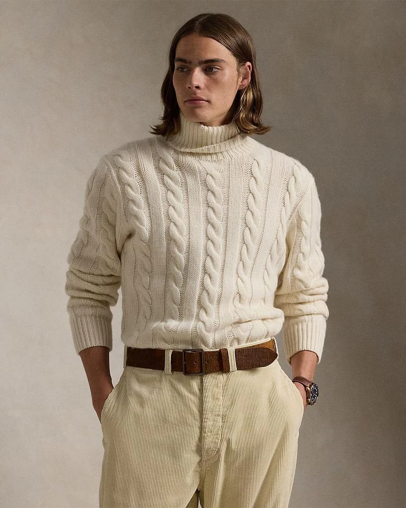 Ralph Lauren Cable Knit Wool Cashmere Turtleneck Sweater 1