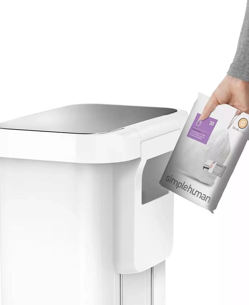 simplehuman 55 Liter Rectangular Kitchen Trash Can with Liner Pocket 4