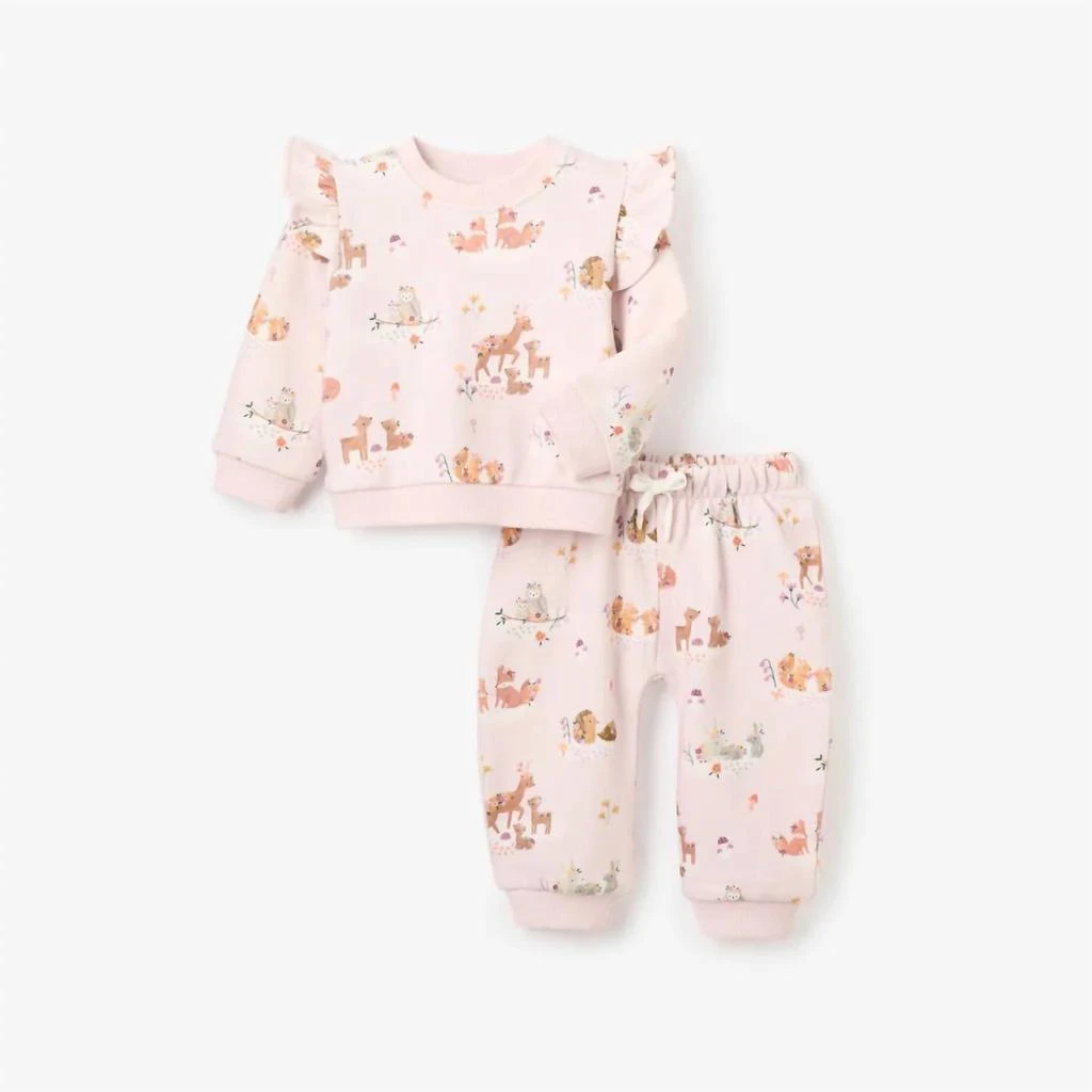 Elegant Baby Elegant Baby - Kid
s Forest Family Organic Fleece Jogger Set 1