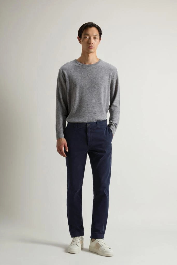 Woolrich Garment-Dyed Chino Pants in Stretch Cotton Twill - Men - Blue 1