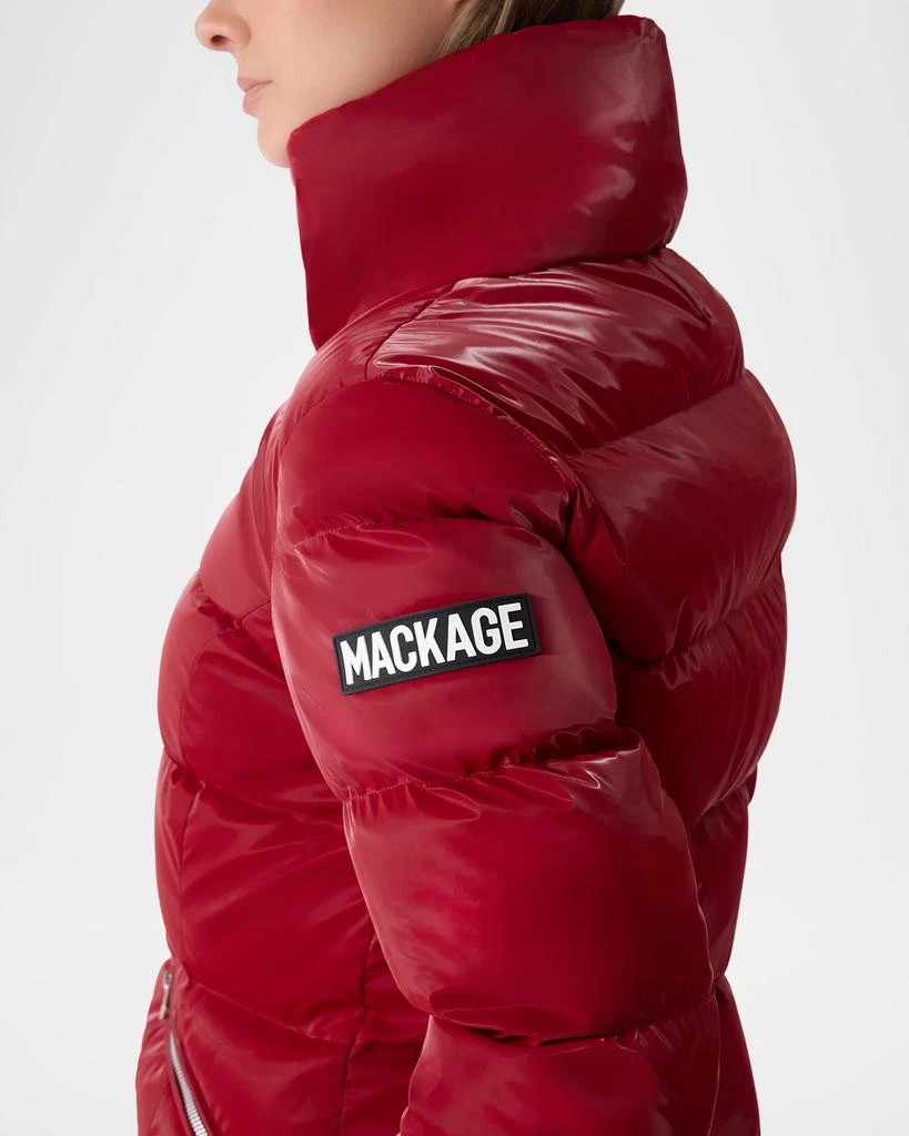 Mackage Madalyn-Glo Glossy Down Jacket with Removable Hood 6