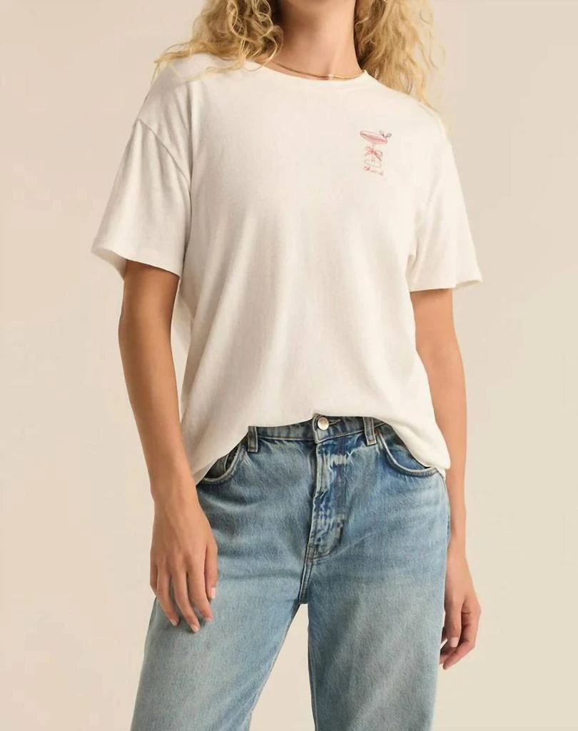Z Supply Z Supply - COCKTAIL RELAXED EMBROIDERED TEE 1
