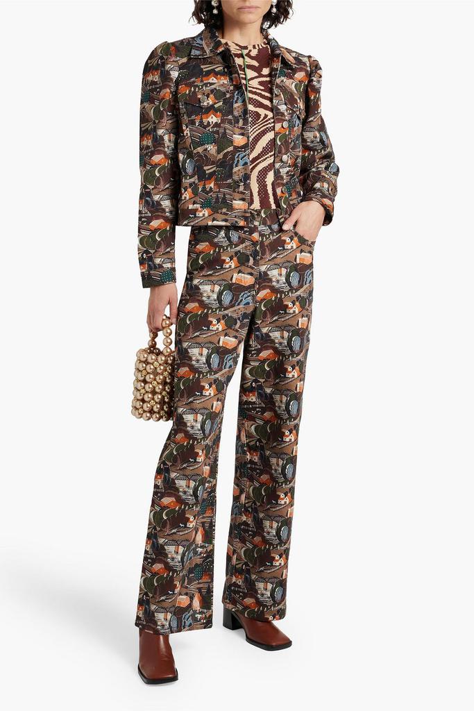 shrimps Aloe printed cotton-twill jacket