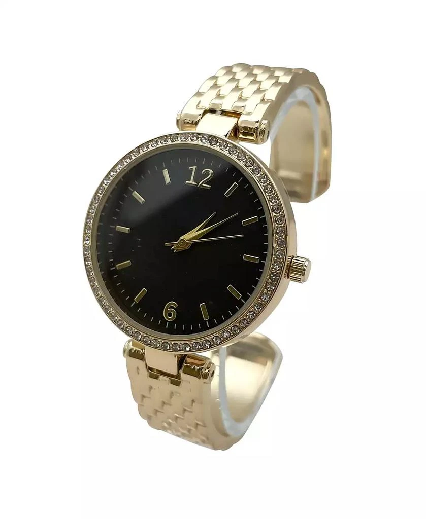 Olivia Pratt Gold Round Face with Rhinestones Bangle Women Watch 3