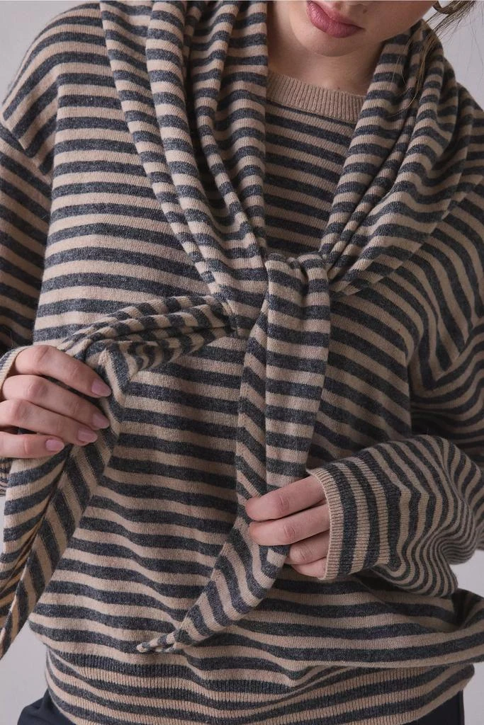 Lioness Lioness Olsen Scarf Detail Striped Long Sleeve Top 4