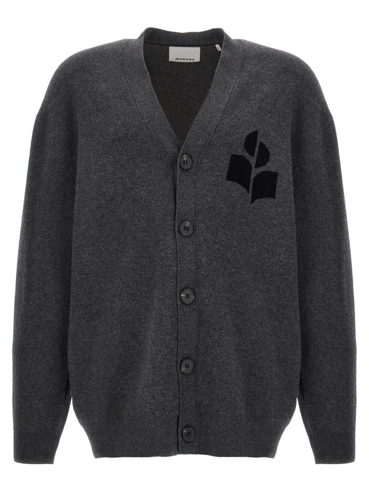 Isabel Marant Isabel Marant Curtis Logo Intarsia Knitted Cardigan