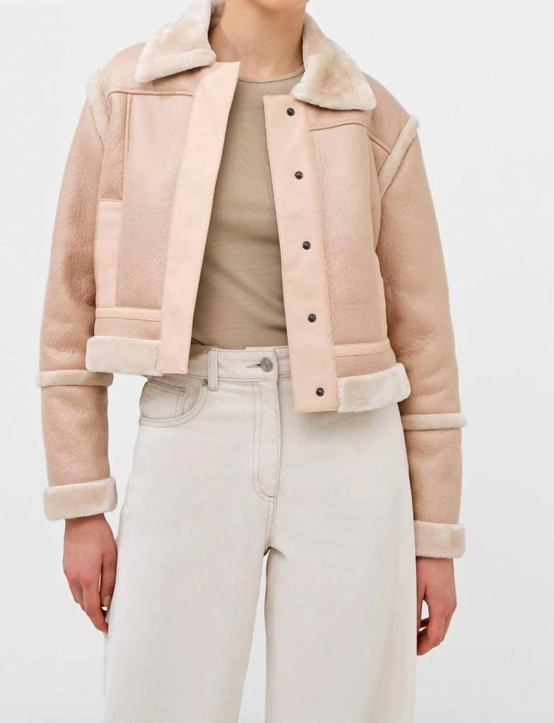 French Connection Belen Faux Fur Jacket In Brown 1
