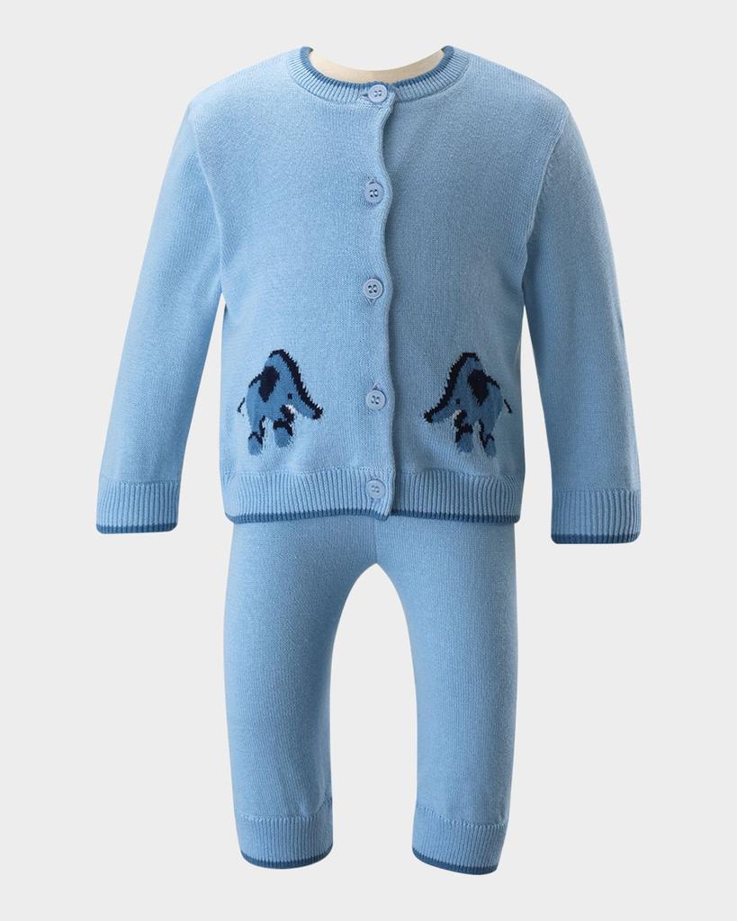 Rachel Riley Boy's Elephant Intarsia Knit Set, Size 6M-24M