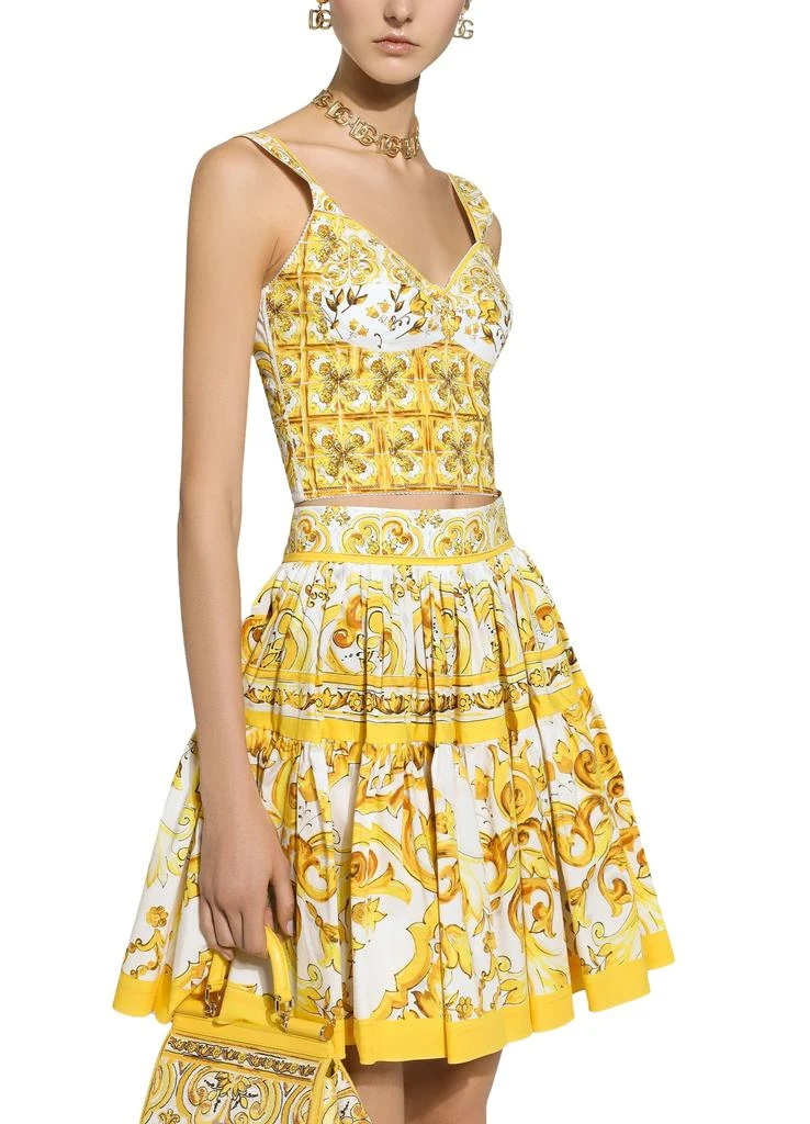 Dolce & Gabbana Majolica print cotton corset top 4