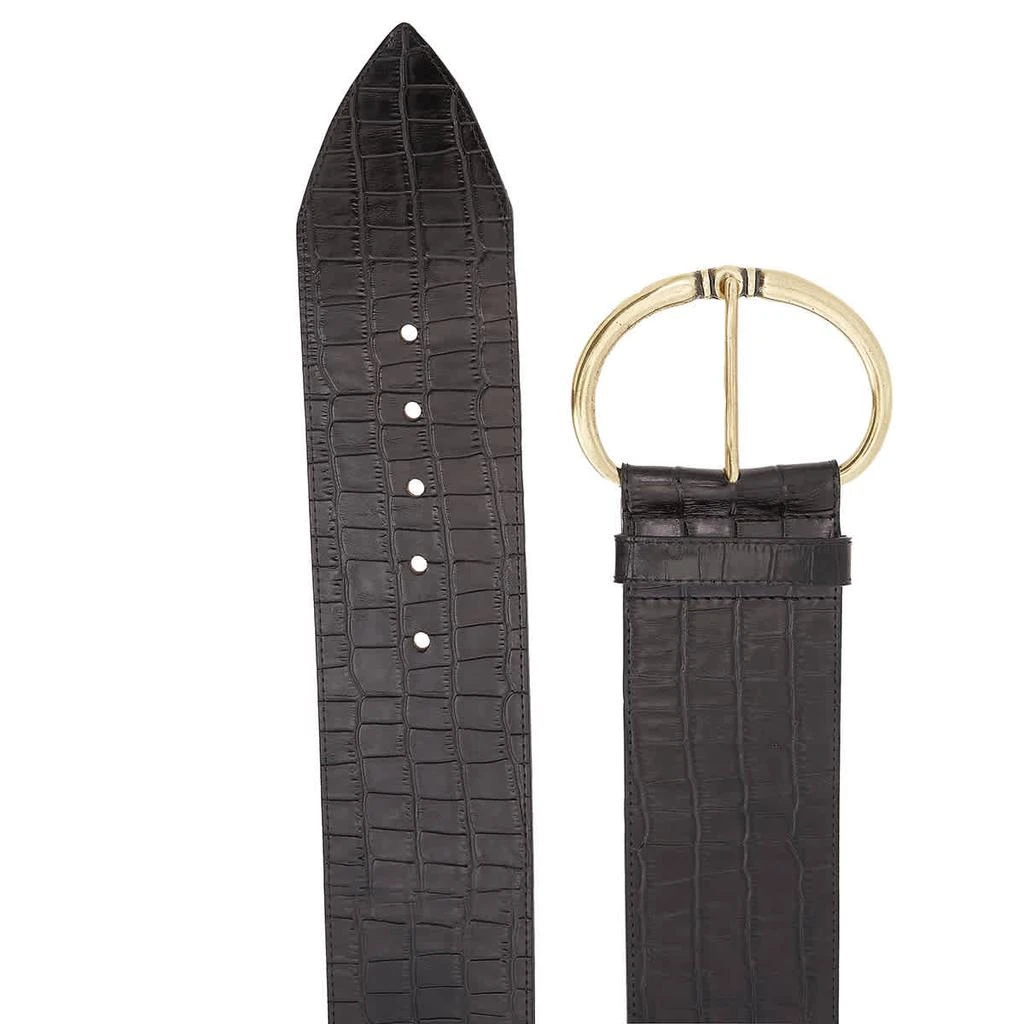 MAISON BOINET Black Calfskin Crocodile Style Corset Belt 2