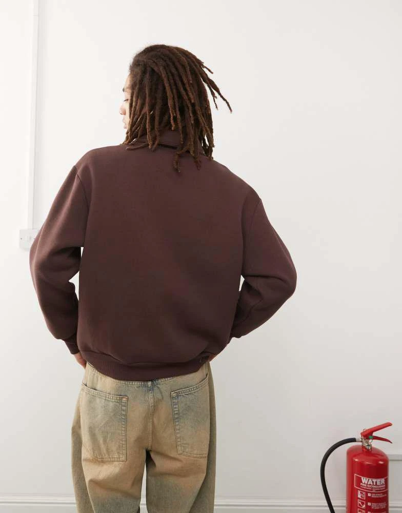 Reclaimed Vintage Reclaimed Vintage rugby sweatshirt with embroidery in chocolate 3
