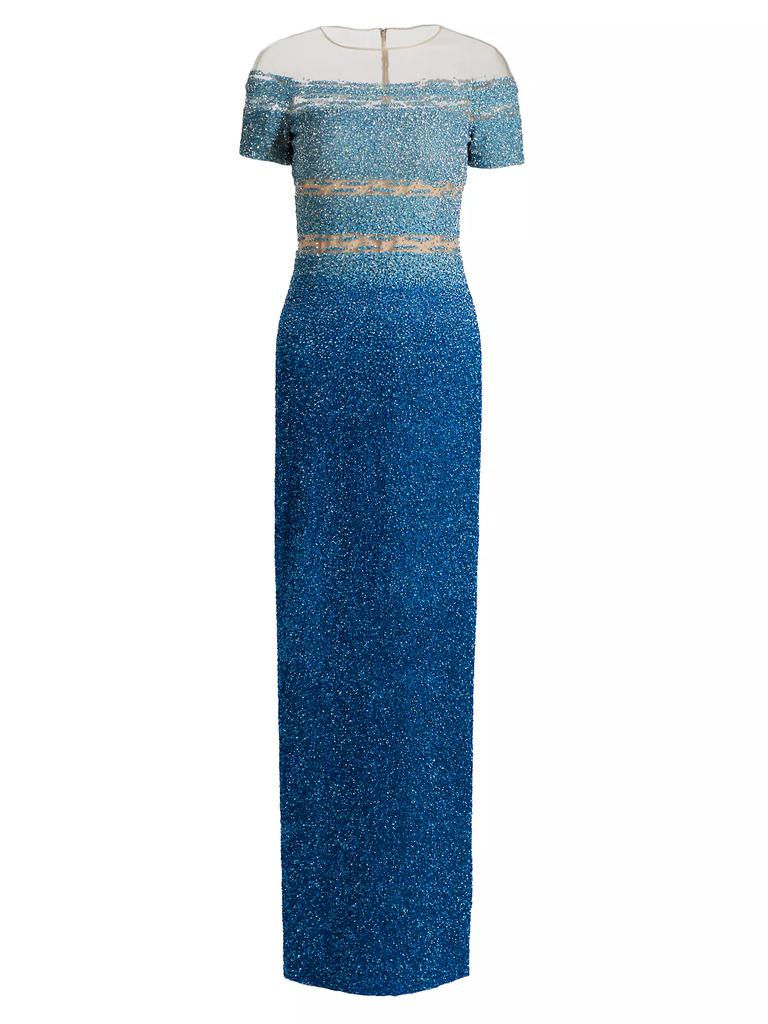 Pamella Roland Sequined Ombré Gown