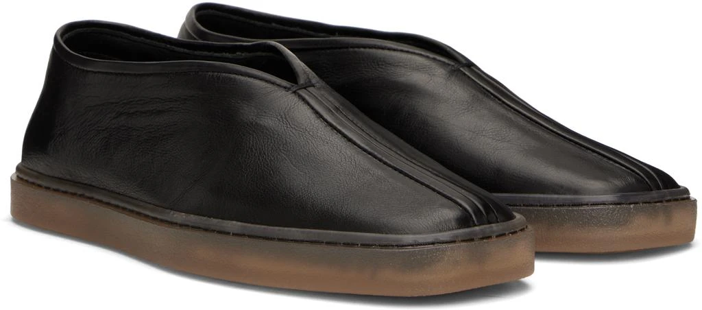 Lemaire Black Linoleum Piped Loafers 4