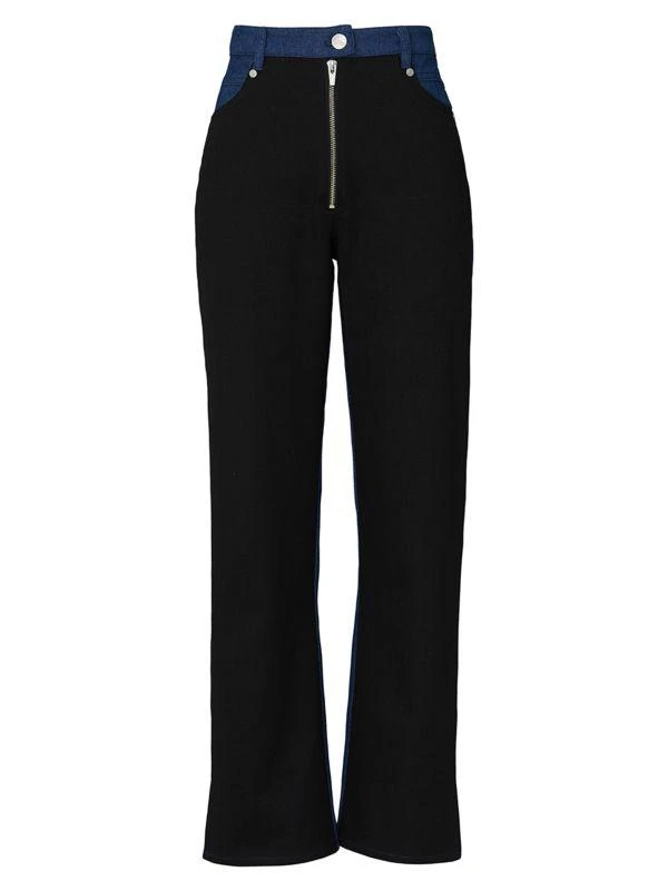 VEDA Two Tone Cropped Wide Leg Jeans 5