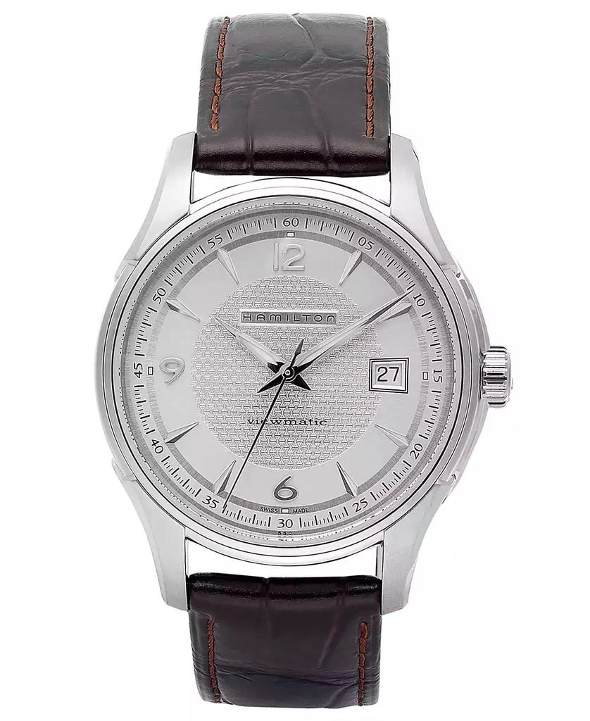 Hamilton Men's Swiss Automatic Jazzmaster Viewmatic Brown Leather Strap Watch 40mm H32515555 1
