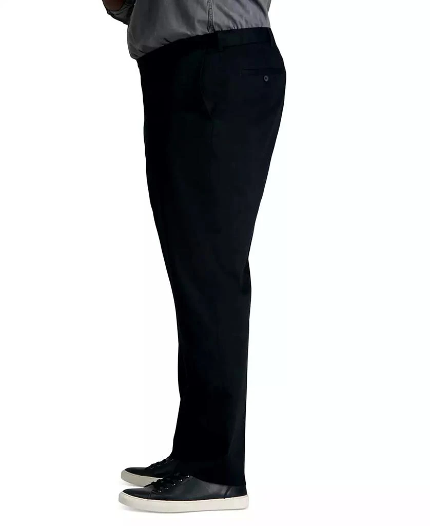 Haggar Men's Big & Tall Premium No Iron Khaki Classic Fit Flat Front Hidden Expandable Waistband Pants 4
